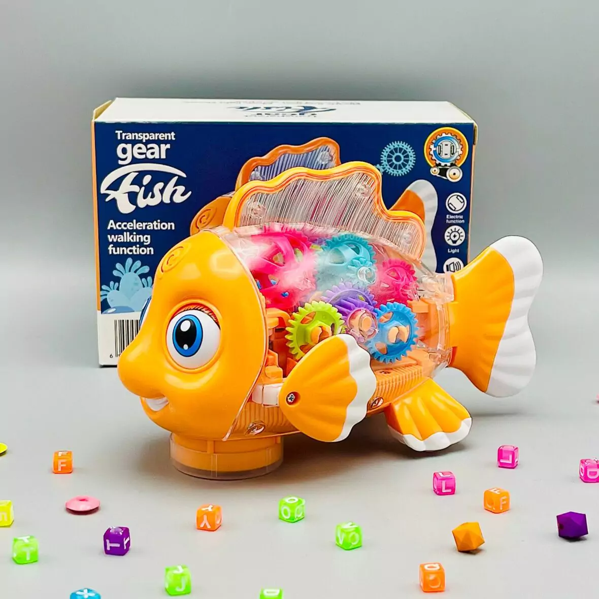 Musical gear fish toy with 360 rotation – view 2