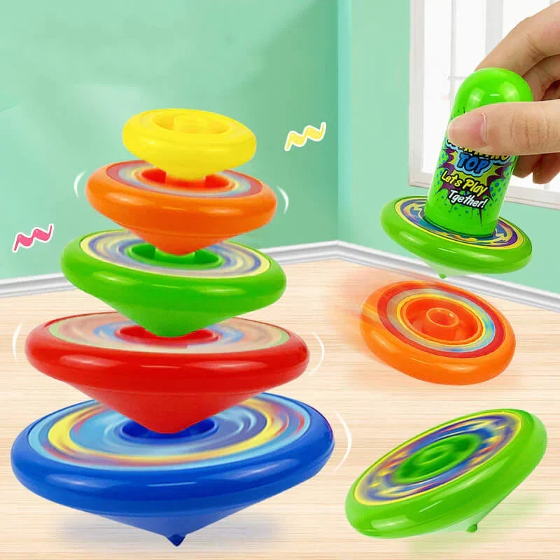 Colorful multi-layered spinning top toy – view 3