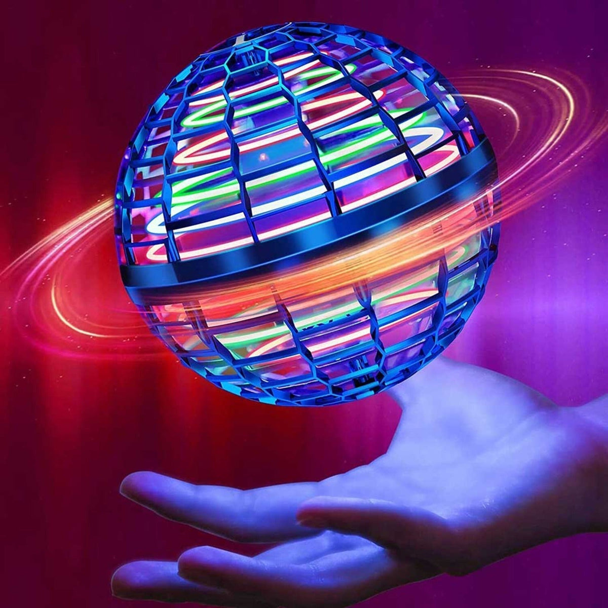 Flying spinner ball with RGB lights
