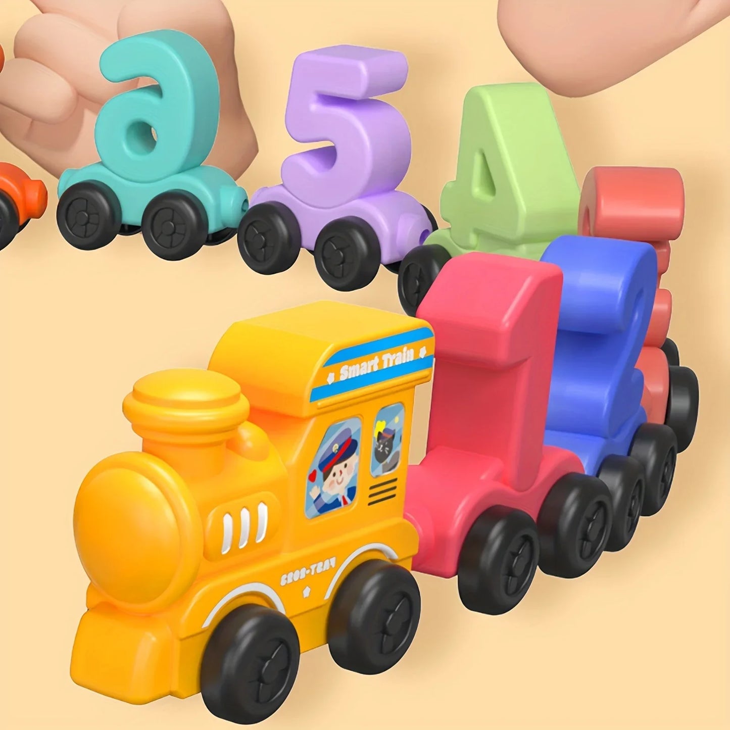 Magnetic Wooden Digital Numbers Train Toy