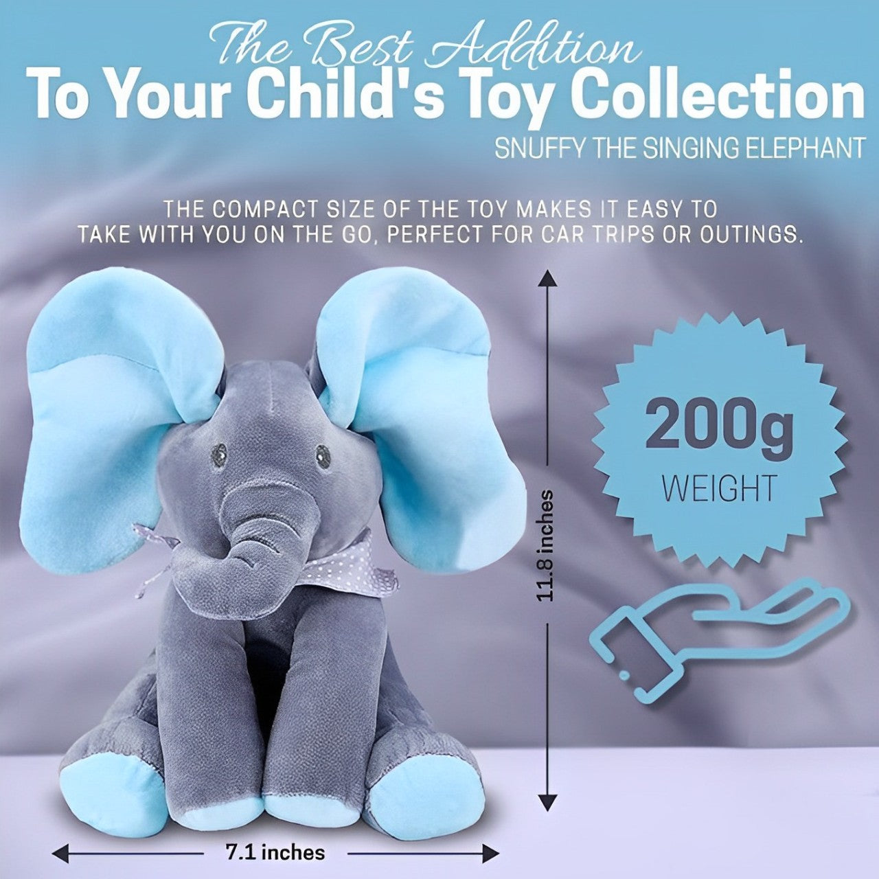 Musical Peek A Boo Elephant Plush Toy For Kids