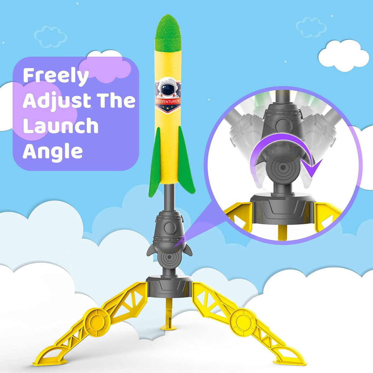 Foot pump rocket launcher toy for kids – view 7