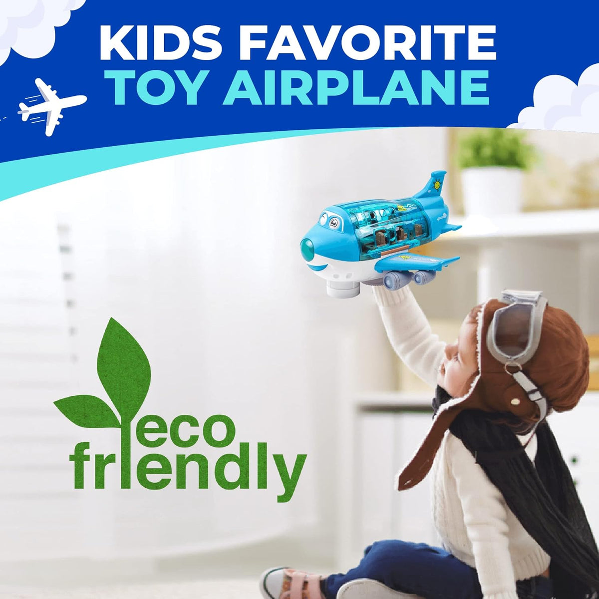 Musical 360 rotating gear airplane toy – view 6