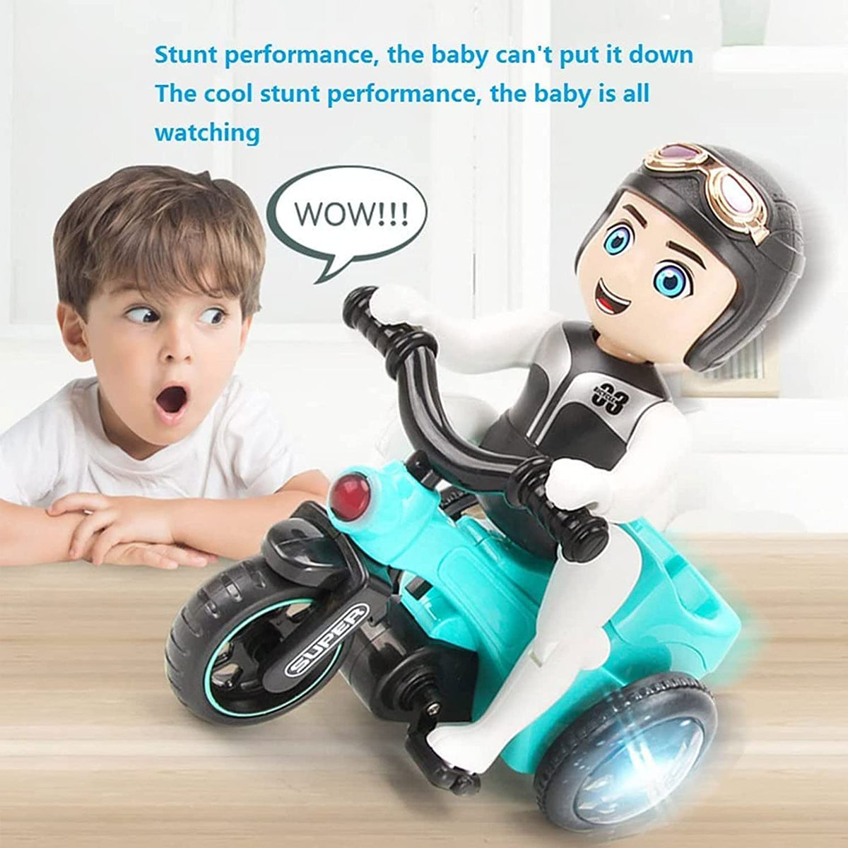 Musical stunt tricycle toy with 360 spin – view 3