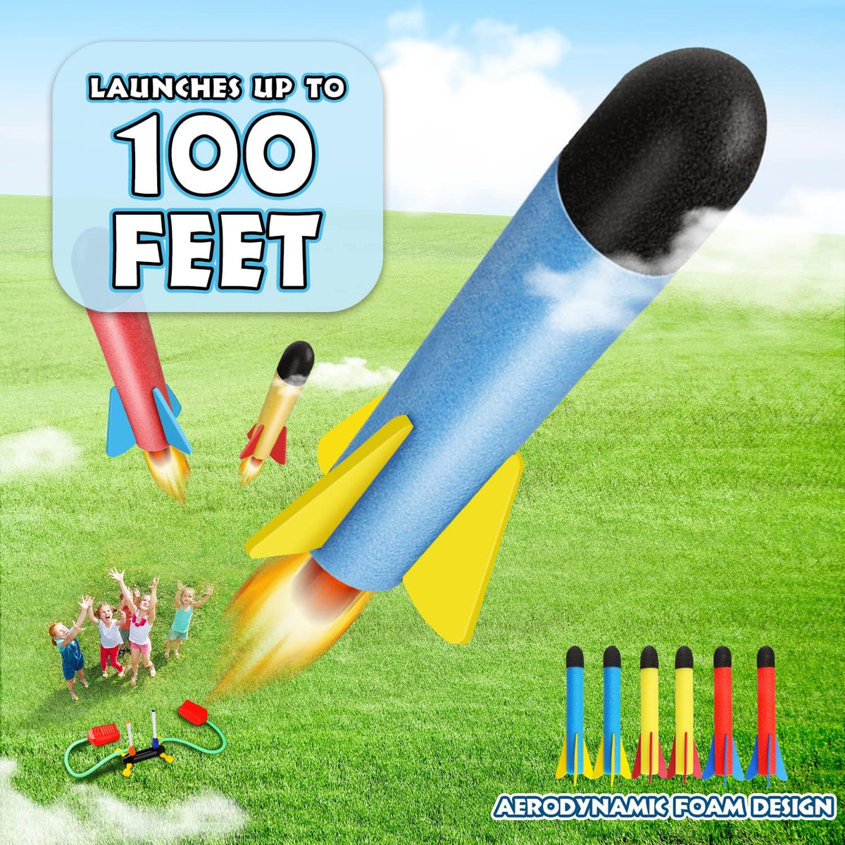 Foot pump rocket launcher toy for kids – view 6