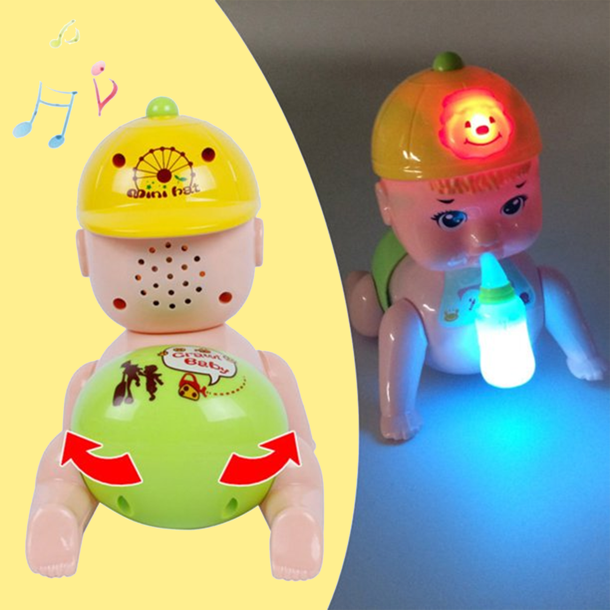 Musical baby crawling toy with LED lights – view 4