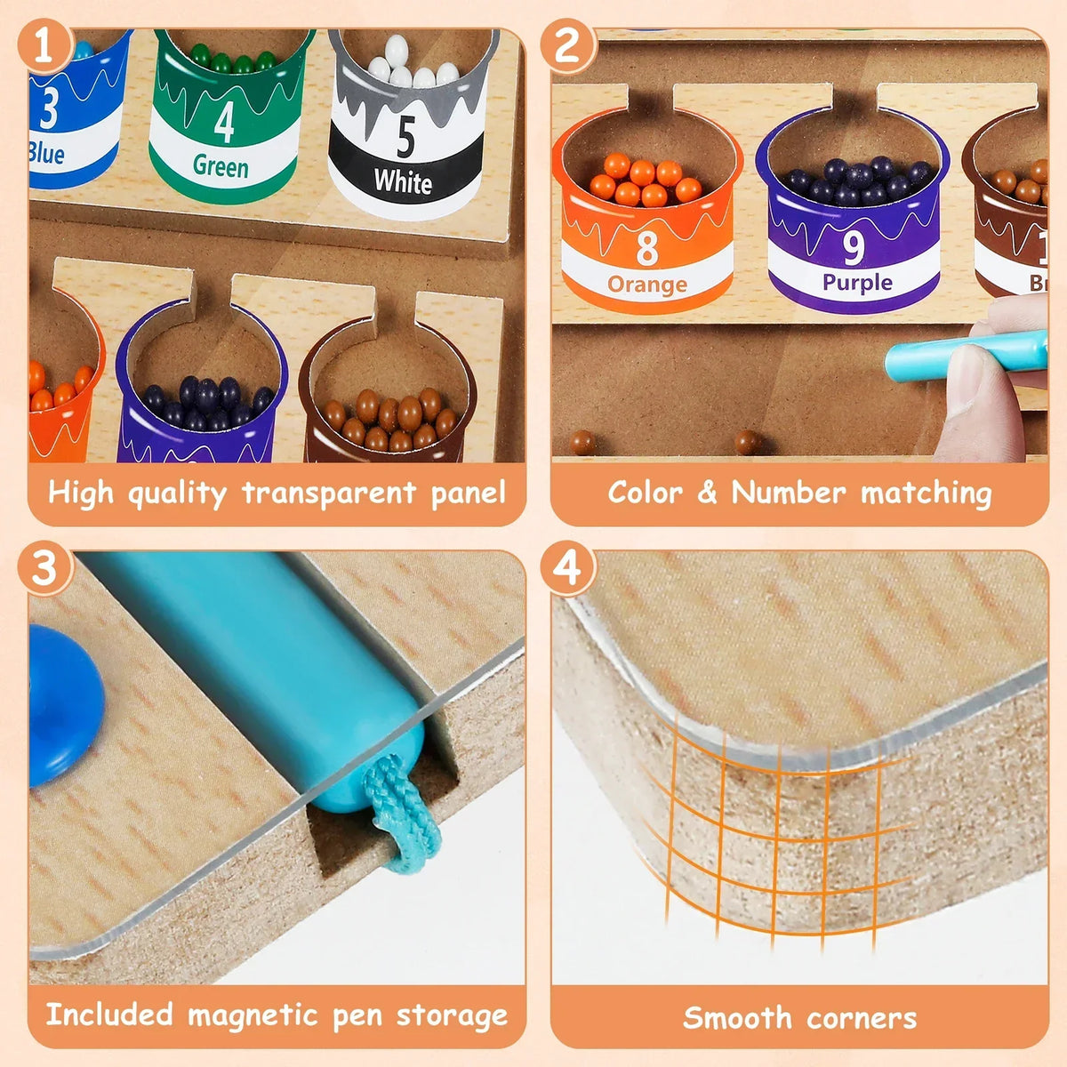 Kids magnetic color counting board – view 10