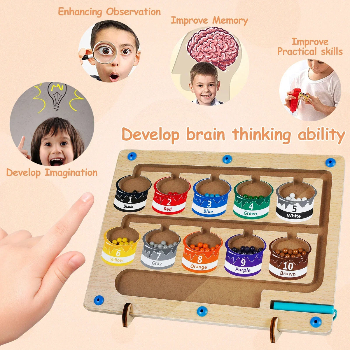 Kids magnetic color counting board – view 6