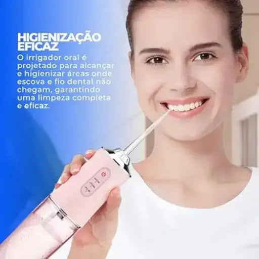 Oral irrigator with 4 nozzles and 3 modes