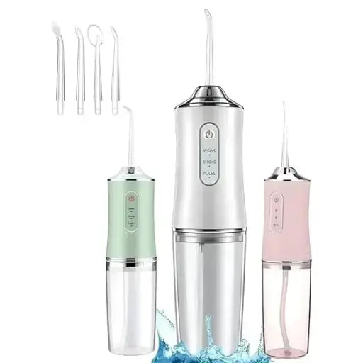 Portable cordless oral irrigator water flosser