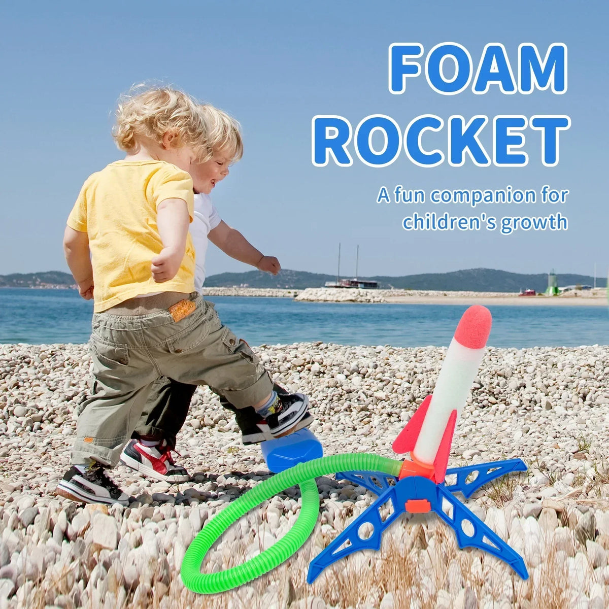 Foot pump rocket launcher toy for kids
