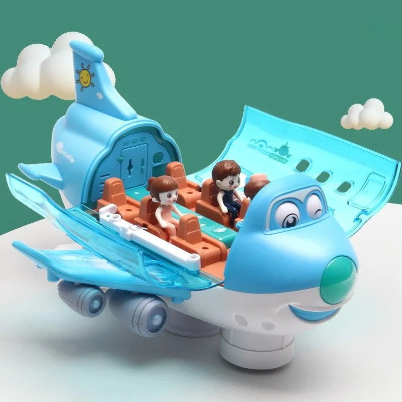 Musical 360 rotating gear airplane toy