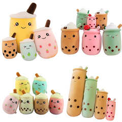 Wholesale 24cm 35cm 50cm 70cm Peluche Plushies Kawaii Cute Stuffed Pearl Cup Shape Toy Bubble Milk Tea Boba Plush Toy