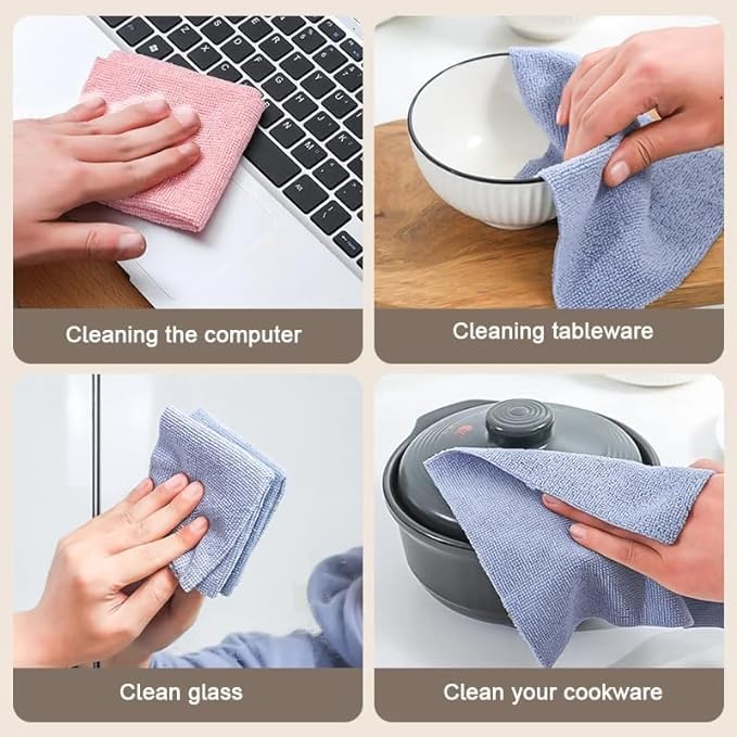 Microfiber Cleaning Cloths – 10-Piece Reusable Tissue Box for Dusting, Polishing &amp; Household Cleaning - Micro Fiber Tissues - Cleaning Cloth