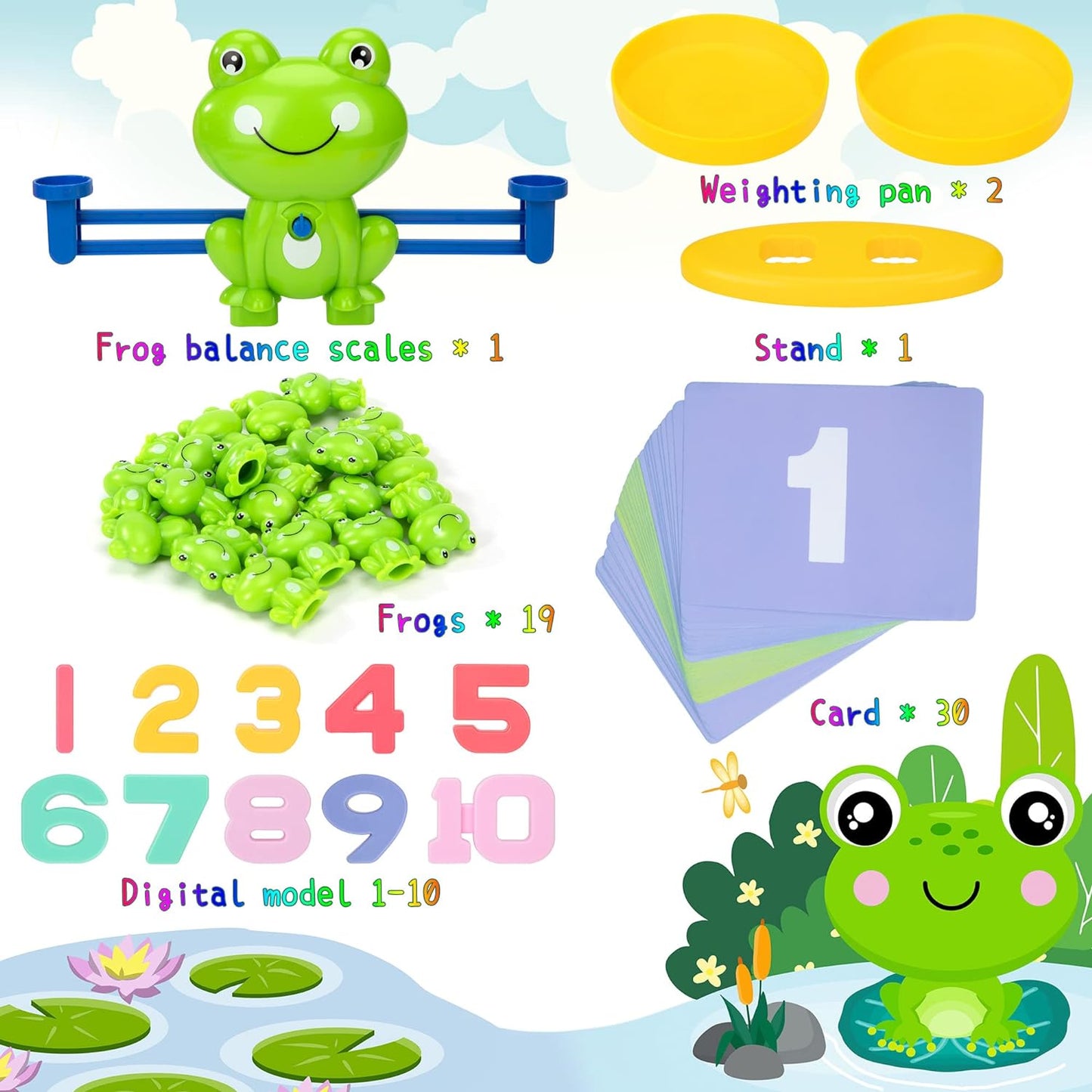 Frog Balance Math Counting Game Toys For Kids