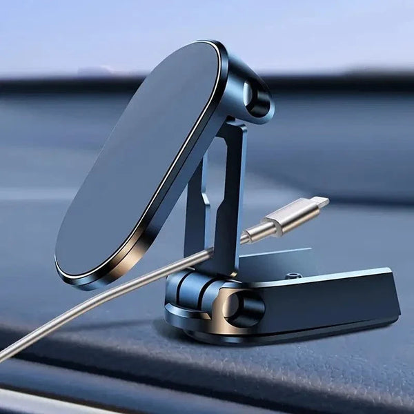 Car Foldable Magnetic Mobile Phone Holder | 360° Rotation Dashboard Mount for Cars