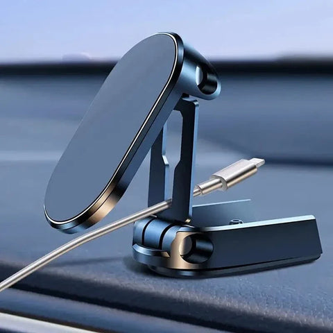 Car Foldable Magnetic Mobile Phone Holder | 360° Rotation Dashboard Mount for Cars