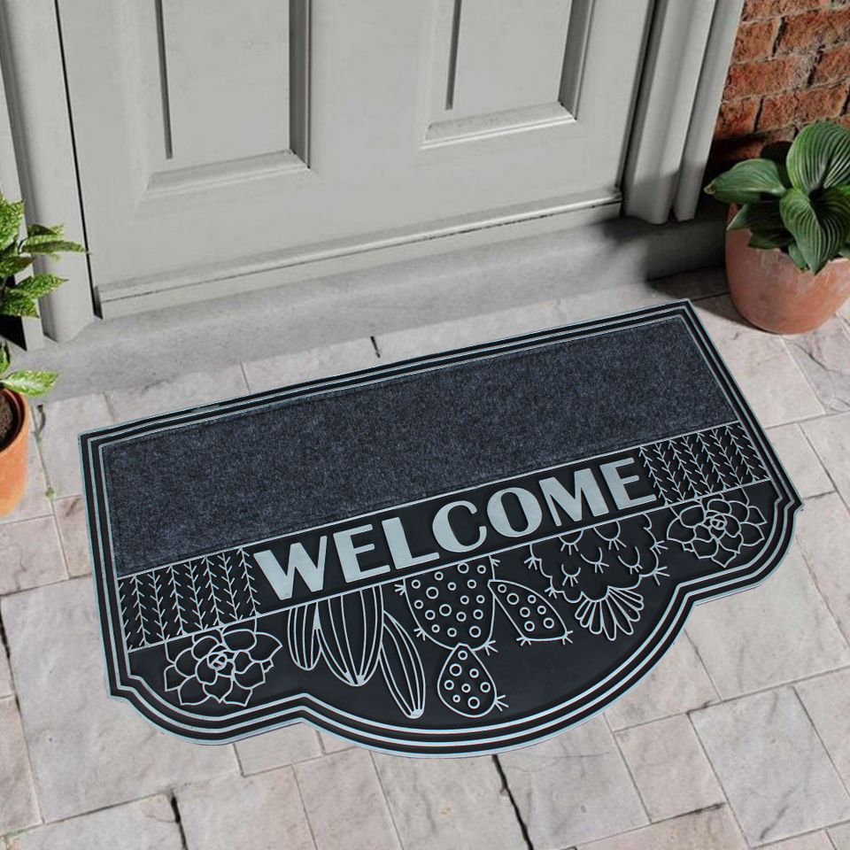 FLORAL WELCOME WITH CARPET DOOR MATS