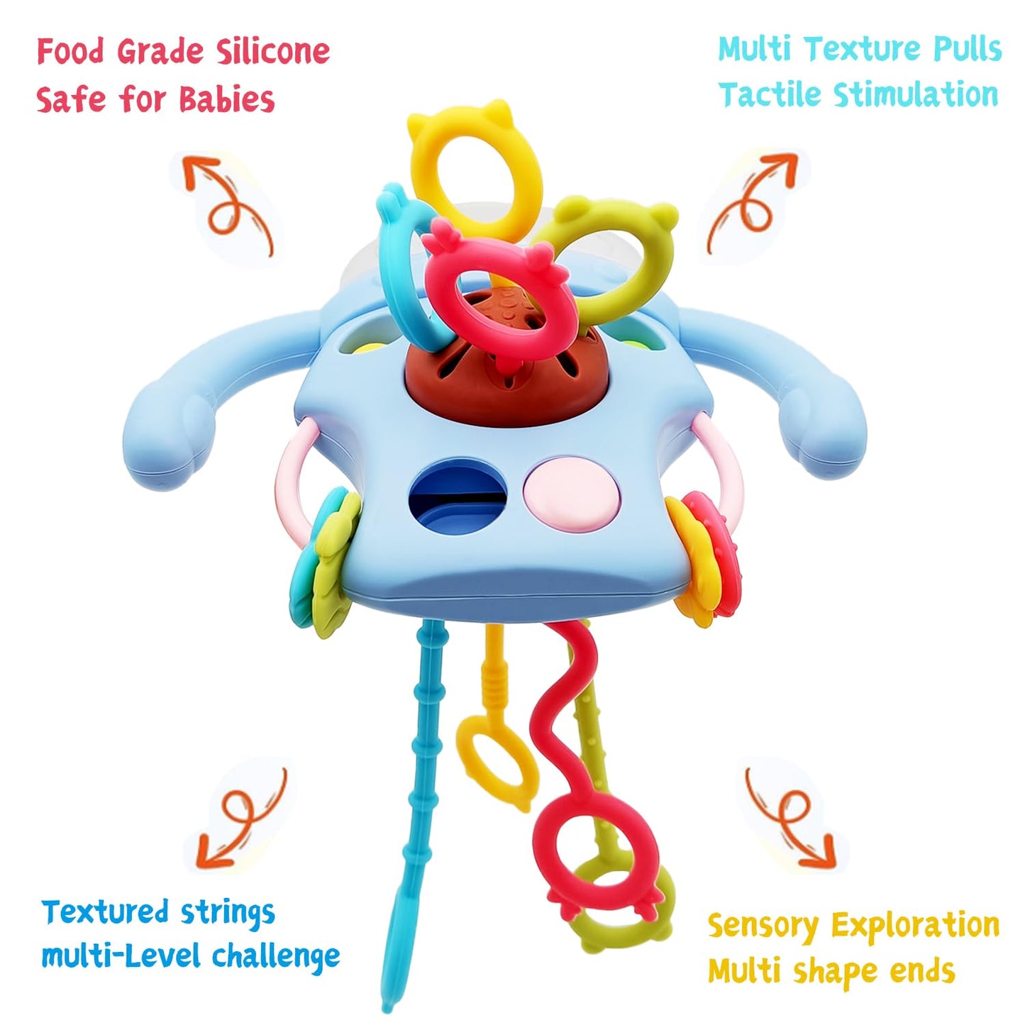 Cute Bottle Shape Baby Sensory Teething Toys With Rattles For Toddlers