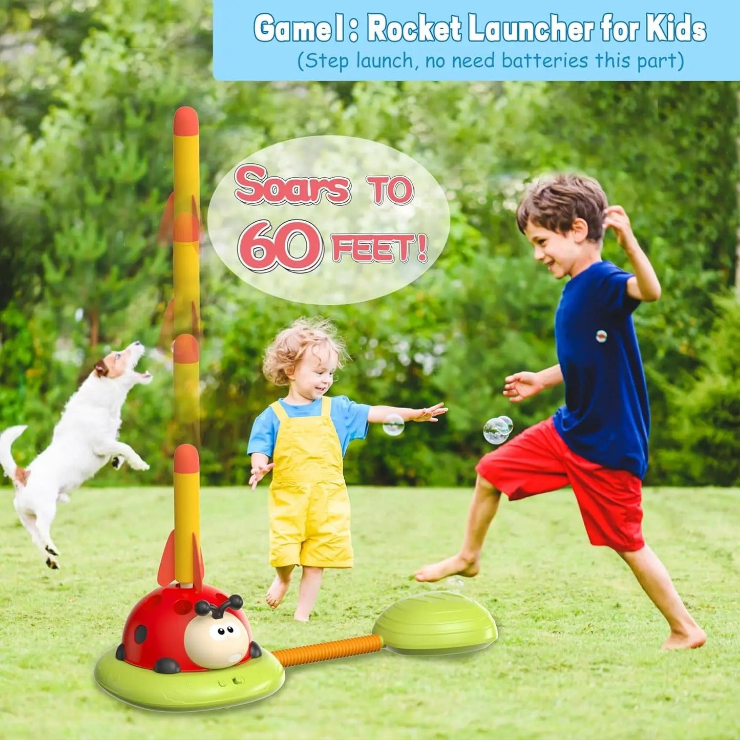 3 in 1 Musical Jump, Toss & Rocket Launcher Toy
