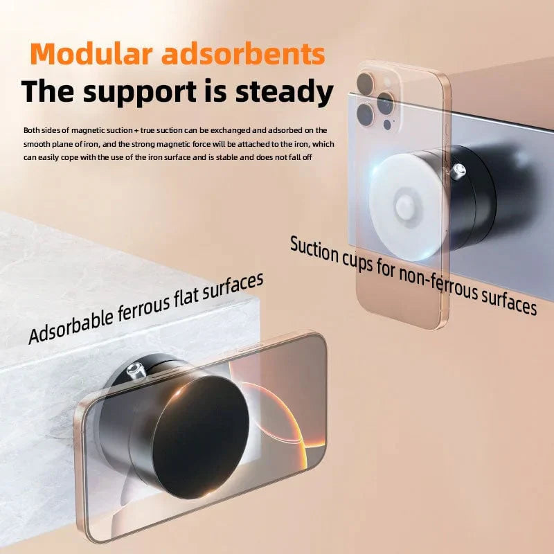Double Sided Suction Cup Magnetic Phone Holder Lazy Multi-Functional Foldable