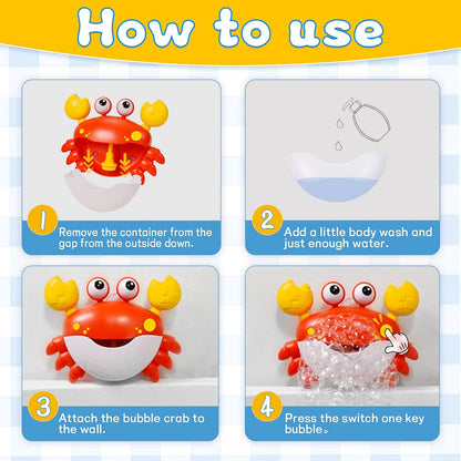 Cute Automatic Bubble Crab Bath Toy For Kids