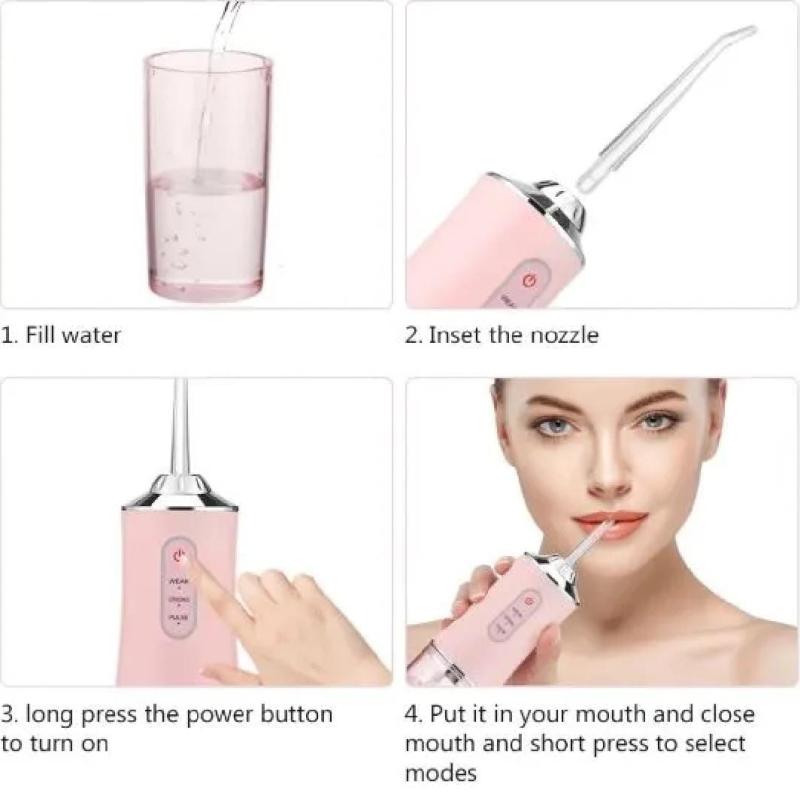 Rechargeable dental water jet cleaner