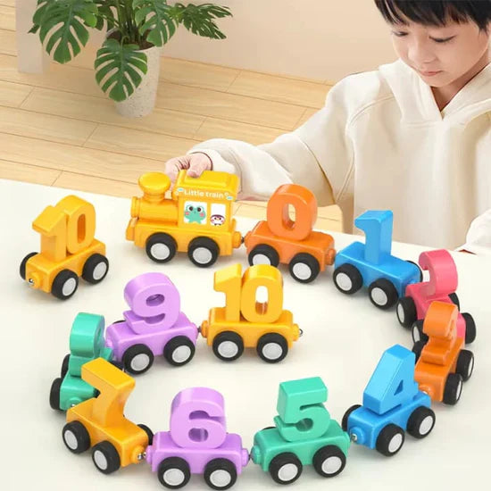 Magnetic Wooden Digital Numbers Train Toy