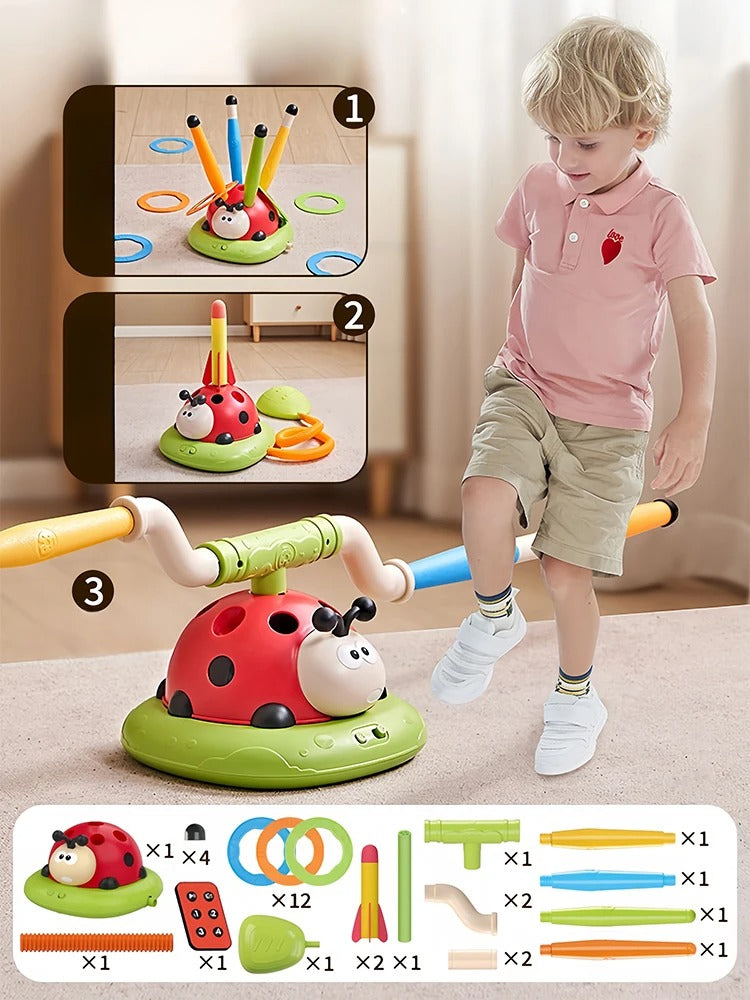 3 in 1 Musical Jump, Toss & Rocket Launcher Toy