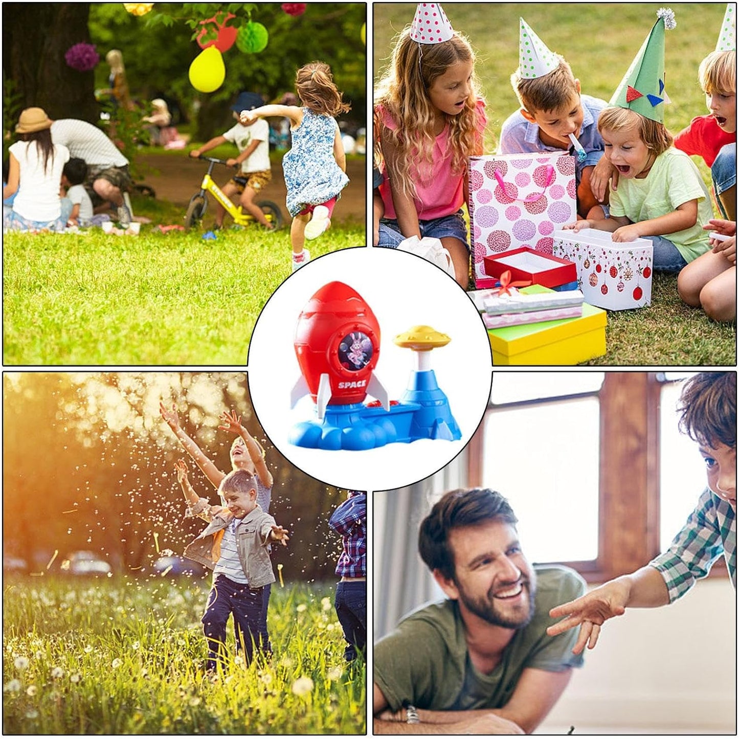 Rocket Launcher Backyard Fun Flying Disc Catching Toy