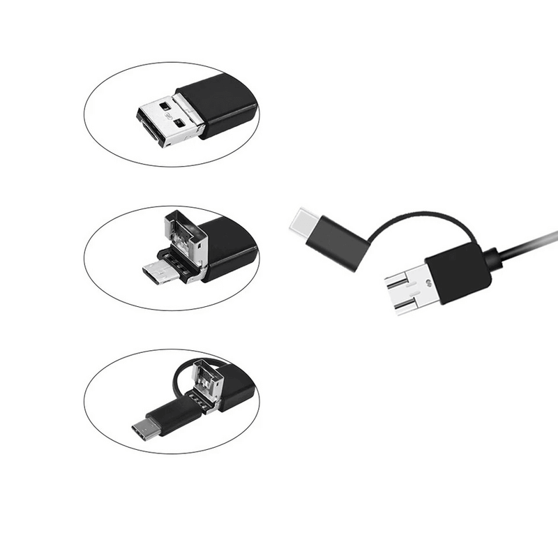 3 in 1 Type-C Android Endoscope Camera with 6 LEDs, HD Mini Inspection Tool.