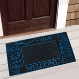 ROME FASHION WELCOME WITH CARPET INSIDE RUBBER DOOR MATS