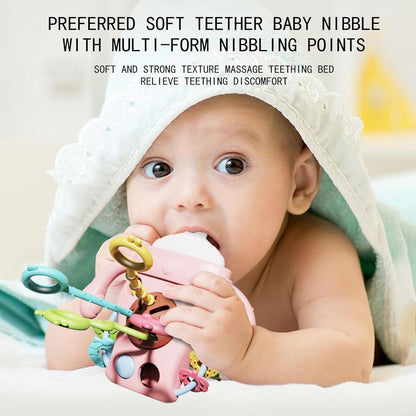 Cute Bottle Shape Baby Sensory Teething Toys With Rattles For Toddlers