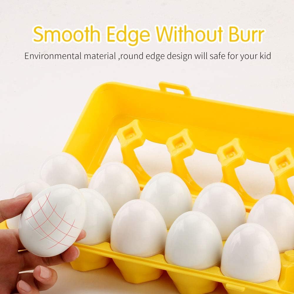 Kids Educational Matching Eggs Tray (12 Pcs)