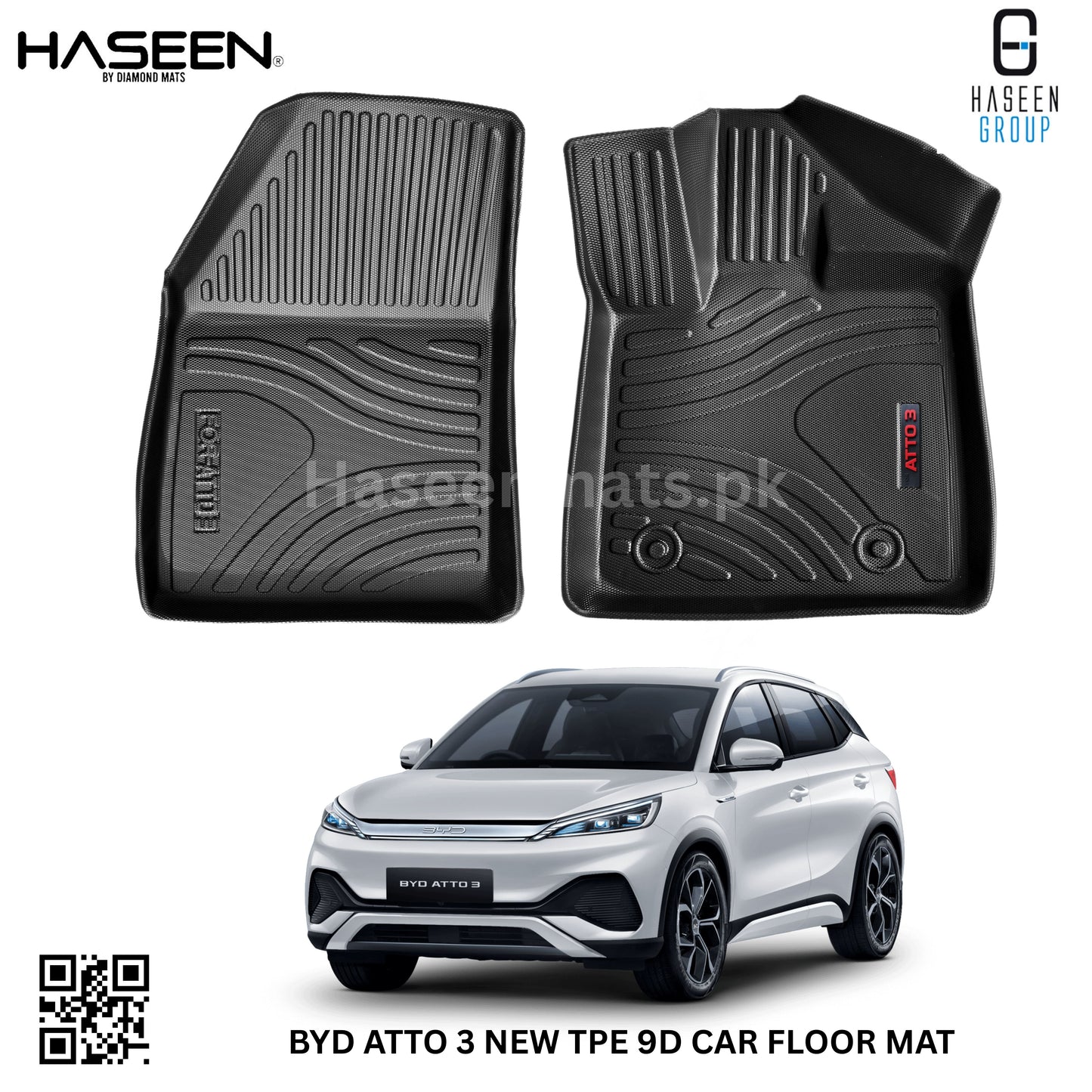 BYD ATTO 3 9D TPE PLASTIC FLOOR MATS