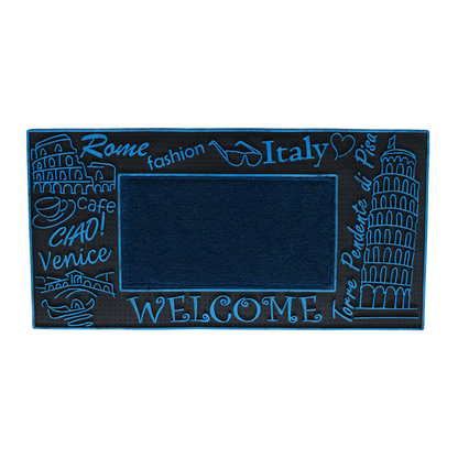 ROME FASHION WELCOME WITH CARPET INSIDE RUBBER DOOR MATS