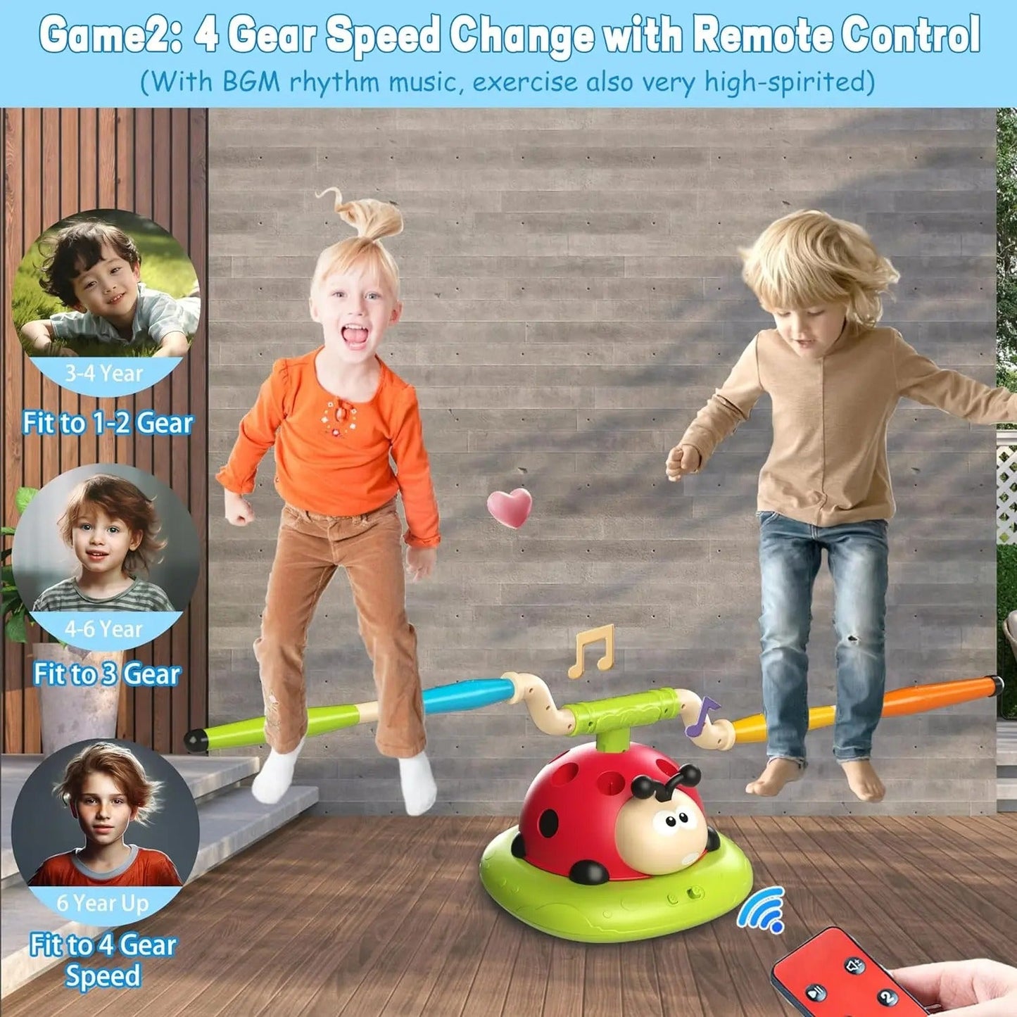 3 in 1 Musical Jump, Toss & Rocket Launcher Toy