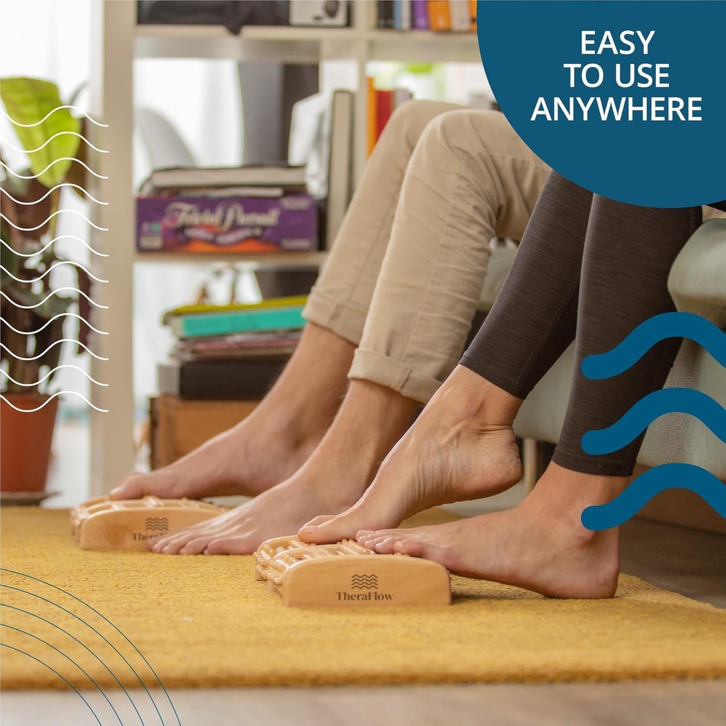 Wooden Roller Foot Massager (Pain & Stress Relief) Delivery Free
