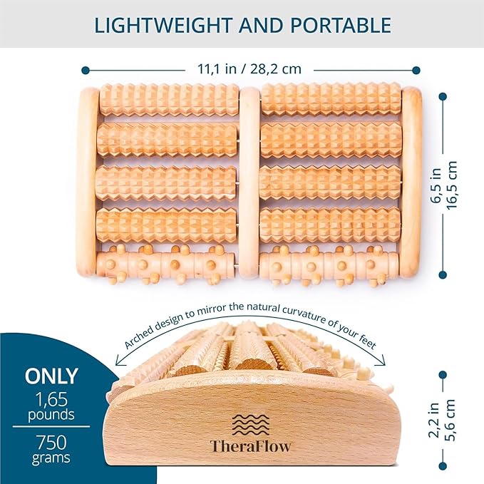 Wooden Roller Foot Massager (Pain & Stress Relief) Delivery Free