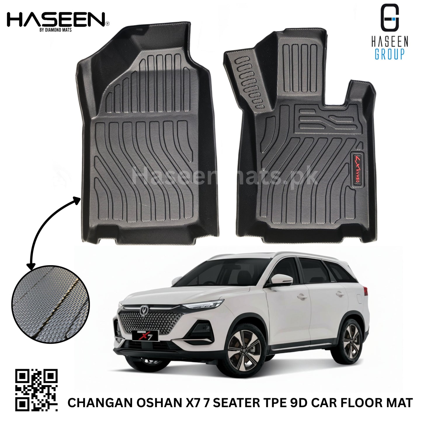 CHANGAN OSHAN X7 7 SEATER 9D TPE PLASTIC HEAVY DUTY CAR FLOOR MAT