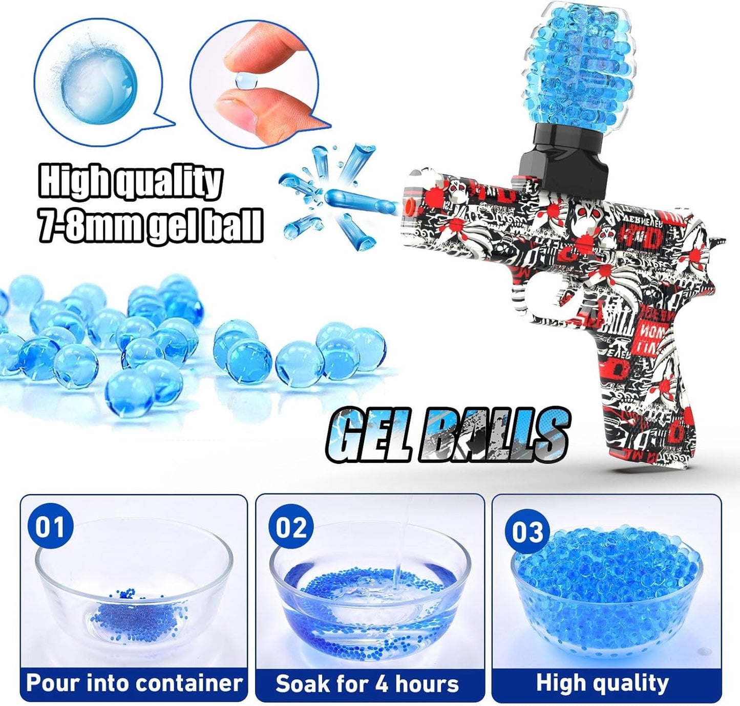 Mini Gel Blaster Electric Rechargeable Toygun