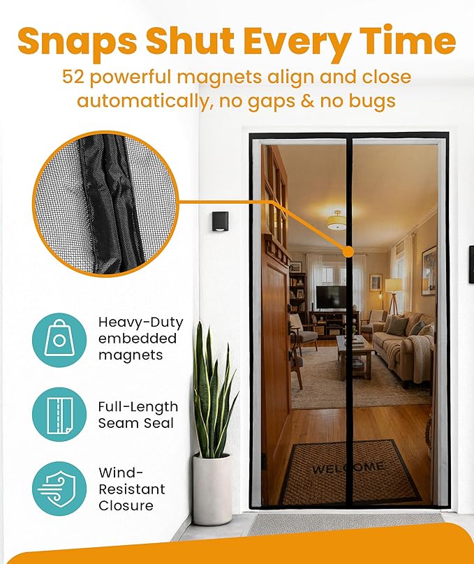 Magnetic Screen Door - Bugs Out, Breeze in