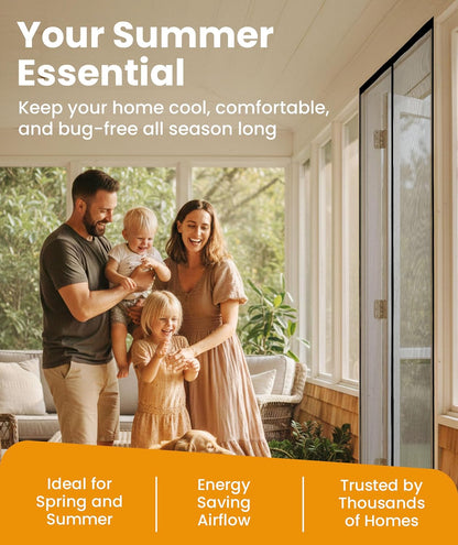 Magnetic Screen Door - Bugs Out, Breeze in