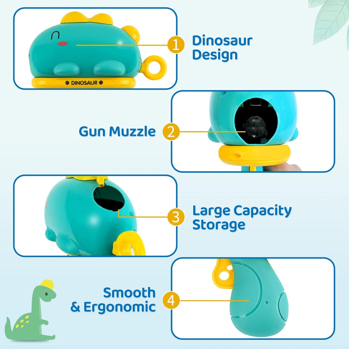Dinosaur Shooting Blaster Gun With Dartboard Toy