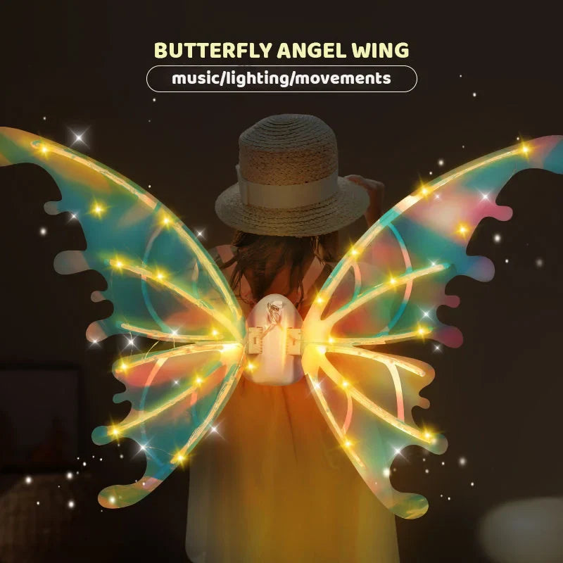 Lightning & Musical Rechargeable Cute Fairy Wings For Girls