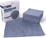 USANOOKS Microfiber Cleaning Cloth Grey - 12 Pcs (12.5"x12.5") - High Performance - 1200 Washes, Ultra Absorbent Microfiber Towel Weave Grime & Liquid for Streak-Free Mirror Shine - Car Washing Cloth