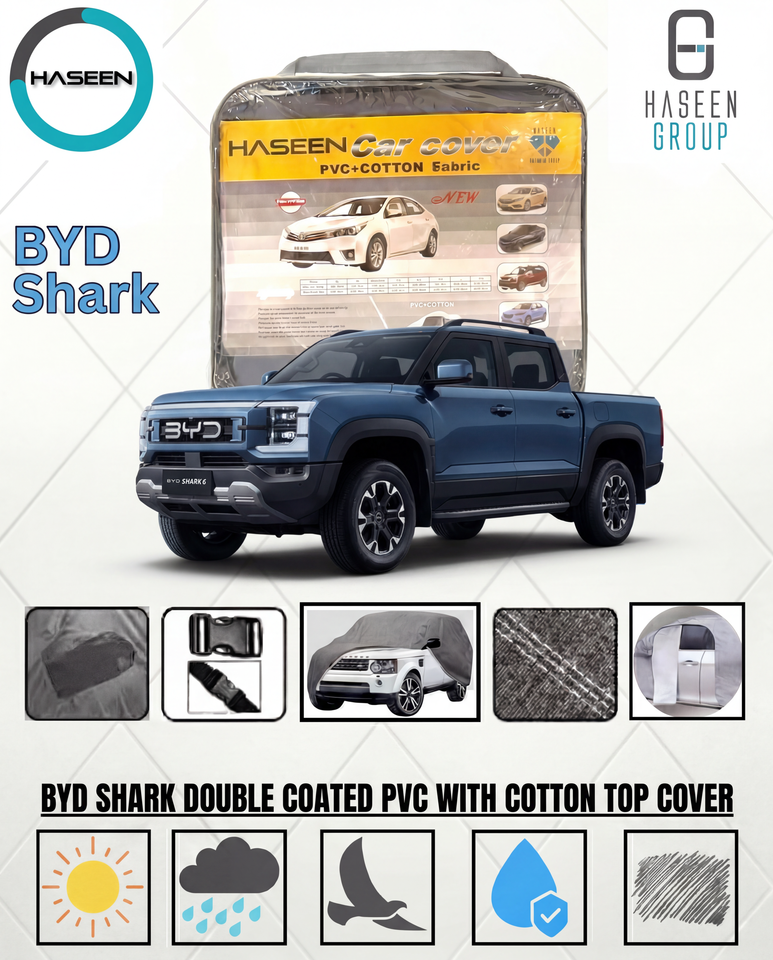 BYD SHARK NEW DOUBLE COAT PVC WITH COTTON CAR COVERS