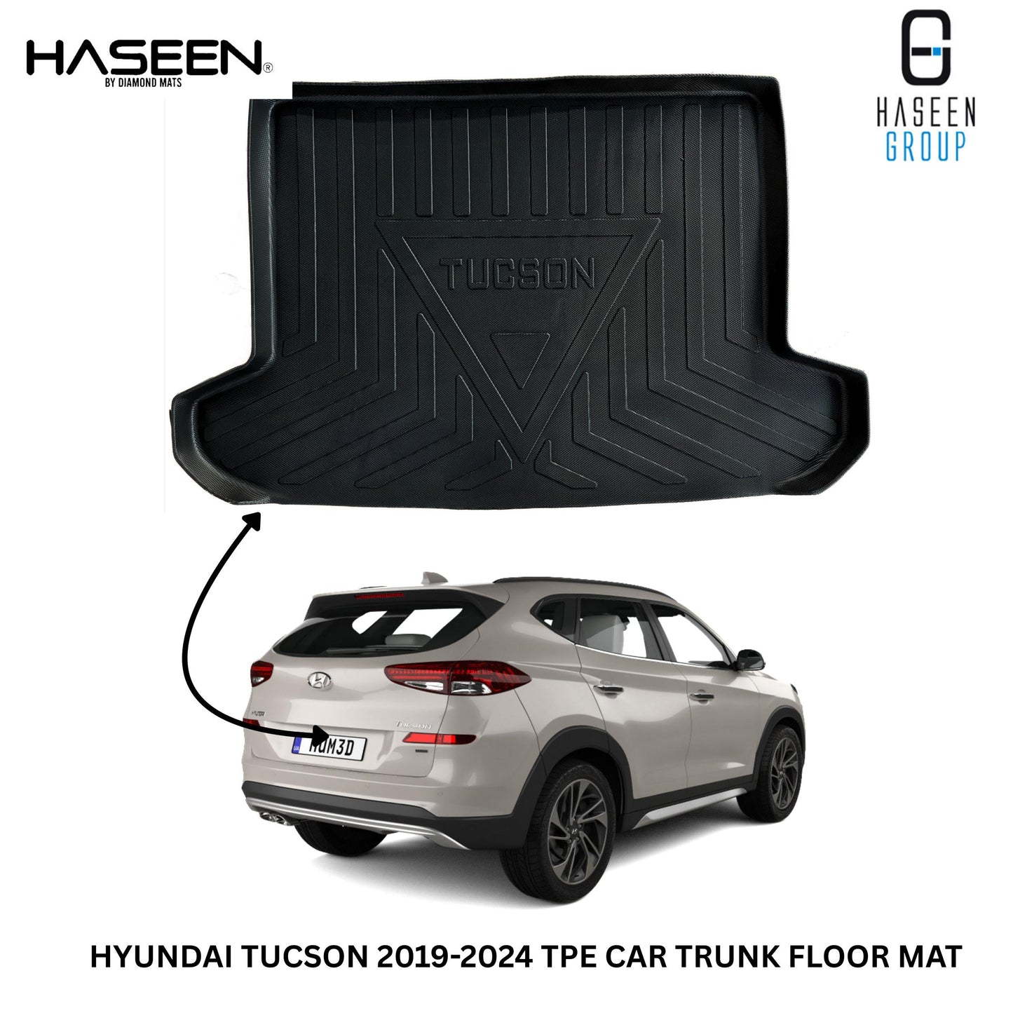 HYUNDAI TUCSON 2021-2024 HEAVY DUTY TPE TRUNK PLASTIC CAR FLOOR MAT