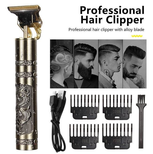 VINTAGE T9 metal Rechargeable Electric Trimmer For Men