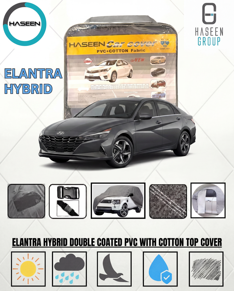 ELANTRA HYBRID NEW DOUBLE COAT PVC WITH COTTON CAR COVERS